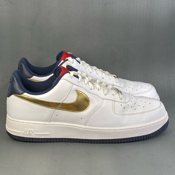Nike Air Force 1 Low 07 Gold Obsidian Men’s sneaker shoe size 15 - Picture 1 of 11